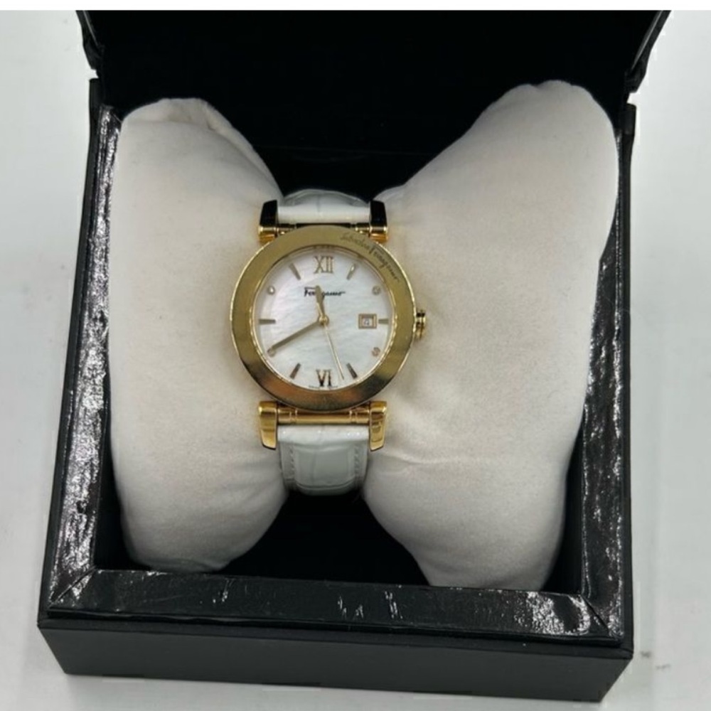 Women's Salvatore  Ferragamo mother-of-pearl face watch